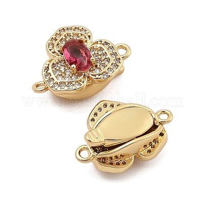 Латунные застежки из прозрачного кубического циркония с микропаве KK-C075-21G-1