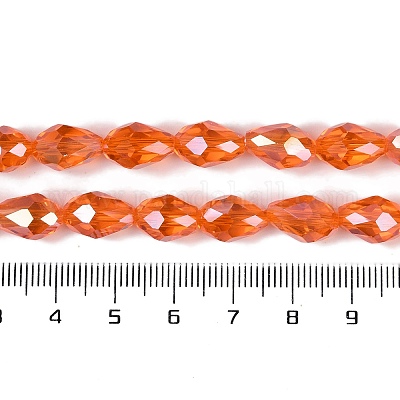 Прозрачные стеклянные бусины гальваническим пряди EGLA-T6mm-B09-1