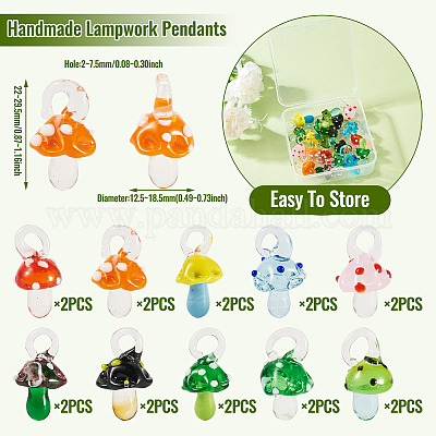 20шт 10 цвета подвески ручной работы лэмпворк LAMP-TA0001-61-1