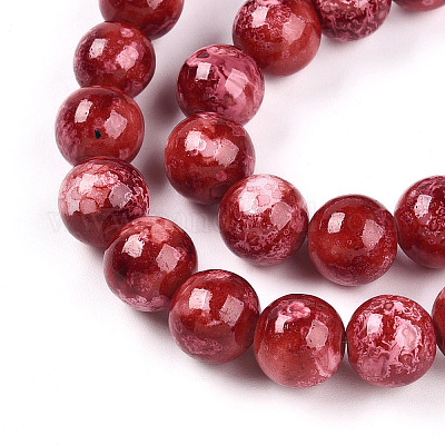 Выпечка окрашенные стеклянные бусины пряди DGLA-N003-10mm-A02-1