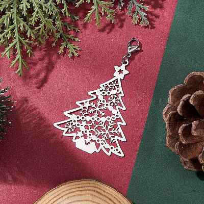 Елка 201 подвесные украшения из нержавеющей стали HJEW-JM02866-1