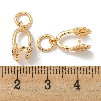 Латунь микро проложить кубический цирконий KK-K378-07G-01-1