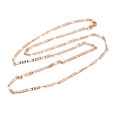 2 мм стойка покрытие латунь Фигаро цепи ожерелья для женщин мужчин MAK-L044-34RG-1