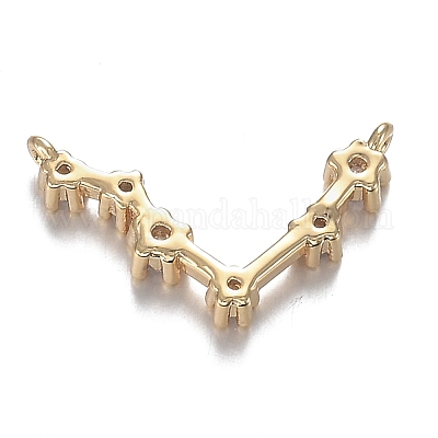 Кулоны из латуни с прозрачным фианитом ZIRC-F120-019G-02-1