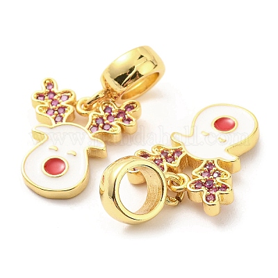 Подвески из настоящей 18-каратной позолоченной латуни с микропаве и кубическим цирконием KK-M247-27G-1