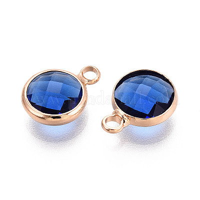 Латунь стекло подвески золотой тон&nbsp;GLAA-ZX008-24C-G-1