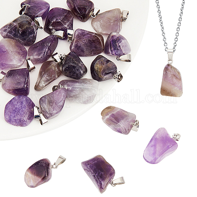 20 шт. Подвески из натурального аметиста G-BBC0001-50B-1