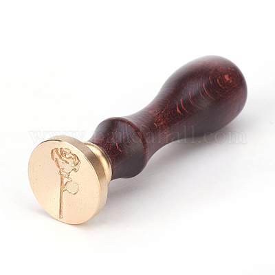 Поделки записки латунь сургучная печать штампы и деревянная ручка AJEW-P068-A01-1