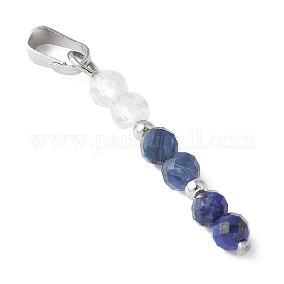 Подвески из граненого круглого натурального кварцевого кристалла PALLOY-JF03529-02-1