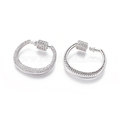 Латунь микропаве кубический цирконий винт карабин подвески с замком ZIRC-I031-21P-1