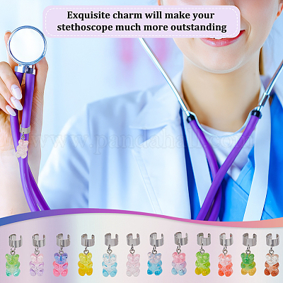 12 шт. подвеска-стетоскоп в виде медведя из смолы HJEW-OC00160-1