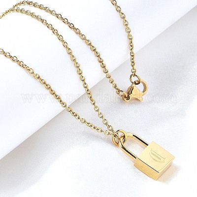 Ожерелья с подвесками из нержавеющей стали 304 Rolo NJEW-S444-01G-03-1