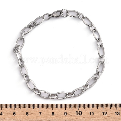 Устойчивые к потускнению модные браслеты-цепочки для матери и сына из нержавеющей стали 304 с гравировкой в виде лозы STAS-A028-B101P-1