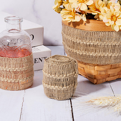 Джутовая лента с кисточками длиной 2 м. OCOR-WH20006-05-1