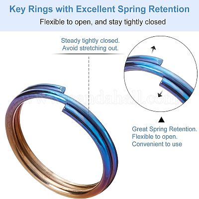 15 шт. 3 стиля радужных разъемных колец из титанового сплава FIND-OC0001-94-1