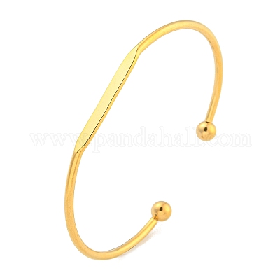 Браслеты-манжеты из нержавеющей стали 304 с ионным покрытием (IP) BJEW-P331-03G-1