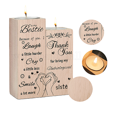 Деревянный подсвечник AJEW-WH0268-002-1