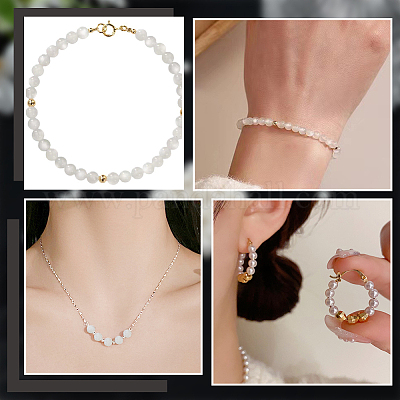 2 нити бусин из натурального лунного камня G-AR0006-29-1