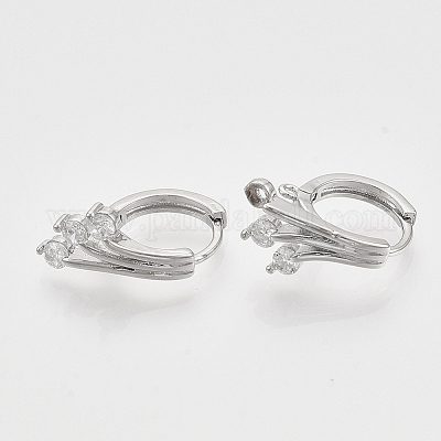 Латунные серьги-кольца из микро-паве с фианитами KK-T048-008P-NF-1