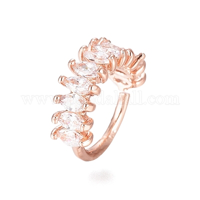 Носовые кольца из латуни с микропаве из кубического циркония AJEW-G023-01RG-1