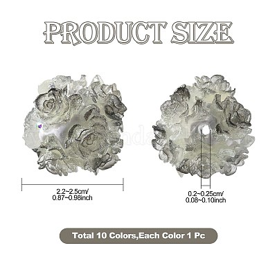 10шт 10 цвета бусины из смолы RESI-FS0002-24A-1