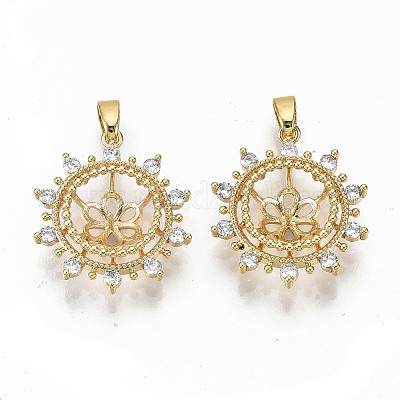 Латунная микропаве из прозрачного кубического циркония KK-T062-12G-NF-1