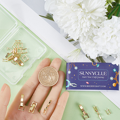 12 шт. 4 стиля экологически чистых латунных застежек для часового ремешка KK-SC0004-09-1