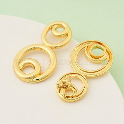 Серьги-гвоздики с круглыми кольцами из латуни EJEW-F389-20G-1