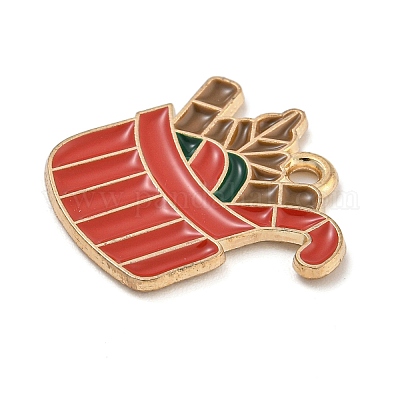 Новогодняя тема сплава эмали подвески ENAM-Z019-01G-1