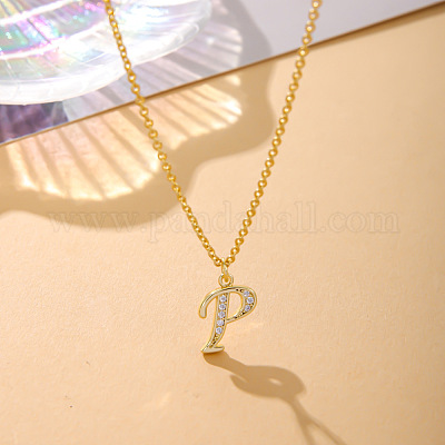 Модные латунные микропаве прозрачные кубические цирконии начальные подвески ожерелья для женщин FS-WG2FE2D-16-1