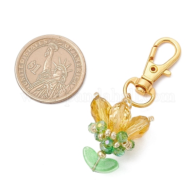 Подвески из цветочного стекла украшения HJEW-MZ00248-05-1