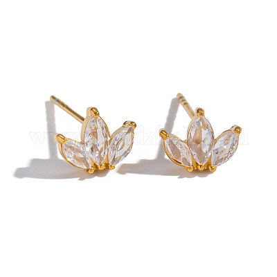 Серьги-гвоздики в форме цветка из нержавеющей стали 304 WA7046-1