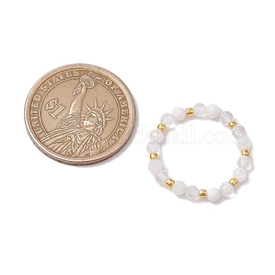 Кольца-растяжки из натурального лунного камня RJEW-JR00867-08-1