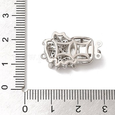 Латунные застежки из прозрачного кубического циркония с микропаве KK-A227-24P-1