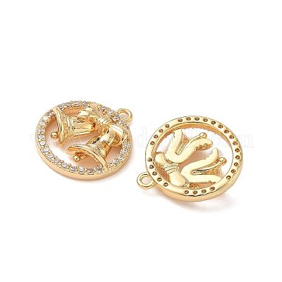 Латунные микропаве прозрачные кубические циркониевые подвески KK-B160-01G-1