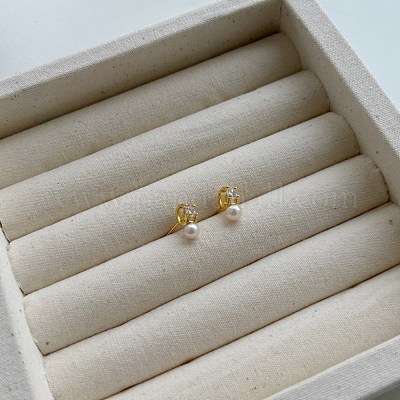 925 серебряные серьги с цирконием микро-паве EJEW-Q804-03G-1