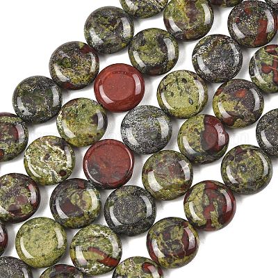 Натуральный дракон яшма кровь бисер пряди&nbsp;G-L648-B02-15mm-1