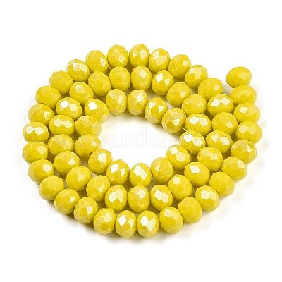 Стеклянные бусины с гальваническим покрытием  EGLA-A044-P8mm-A04-1