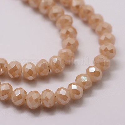 Гальванические стеклянные бусины X-GLAA-K016-3x4mm-02PL-1