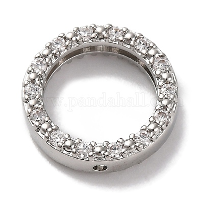 Стойка из латуни с покрытием из кубического циркония с рамкой из бусин KK-S406-09C-P-1