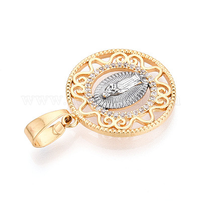 Латунные микропаве прозрачные подвески с фианитом KK-N268-29G-1