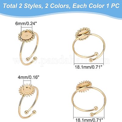 4 шт. 4 стиля фурнитуры для открытых манжет из нержавеющей стали 304 STAS-UN0038-05-1