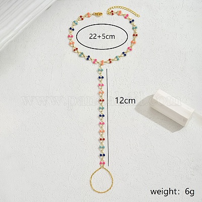 Богемный пляжный латунный эмалированный круглый браслет с подвеской на щиколотке для женщин MY7714-2-1