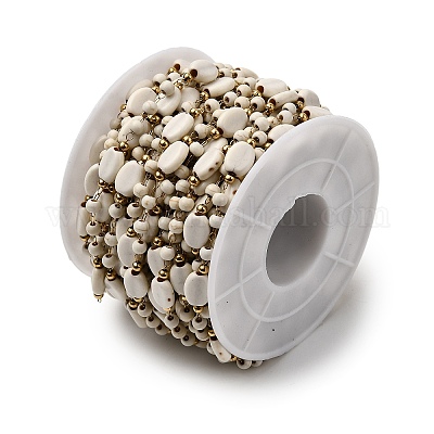 Цепи овального звена из синтетической бирюзы ручной работы из нержавеющей стали 304 CHS-L032-06G-03-1