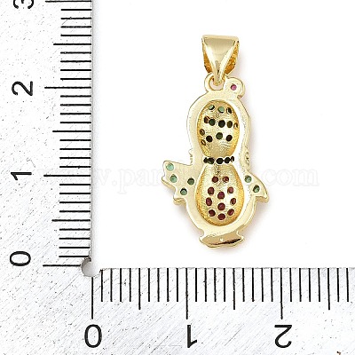 Рождественские латунные подвески с микропаве из фианита KK-B164-02G-03-1