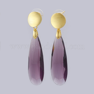 Латунь серьги&nbsp;EJEW-O083-06G-1