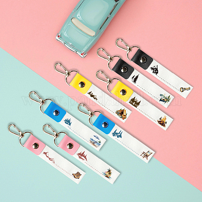 Брелок для ключей из искусственной кожи и хлопка с именным маркером AJEW-WH0514-035-1