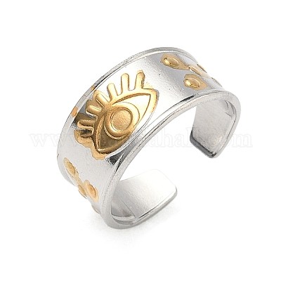 Открытые кольца манжеты из нержавеющей стали 304 RJEW-Z121-02GP-05-1