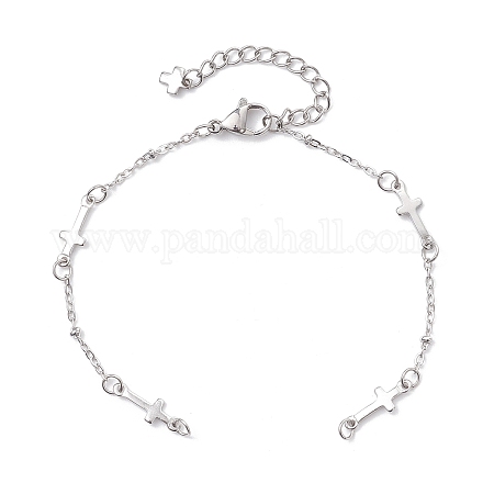 Изготовление браслета из цепочек с поперечными связями из нержавеющей стали 304 AJEW-JB01380-02-1