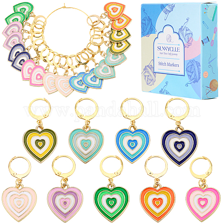 Подвеска в виде сердца из сплава эмали HJEW-SC00048-1